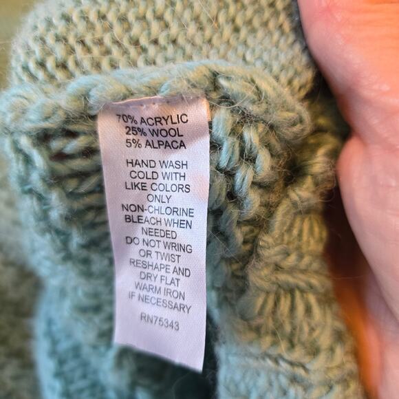 Fenn Wright Manson Sweater Women's L Turquoise Wool Alpaca Blend Romantic Boho - Picture 6 of 12